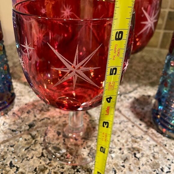 MCM Bartlett Collins Atomic Glasses and 2 Indiana Glass Blue Illuminated Glasses - Picture 12 of 16